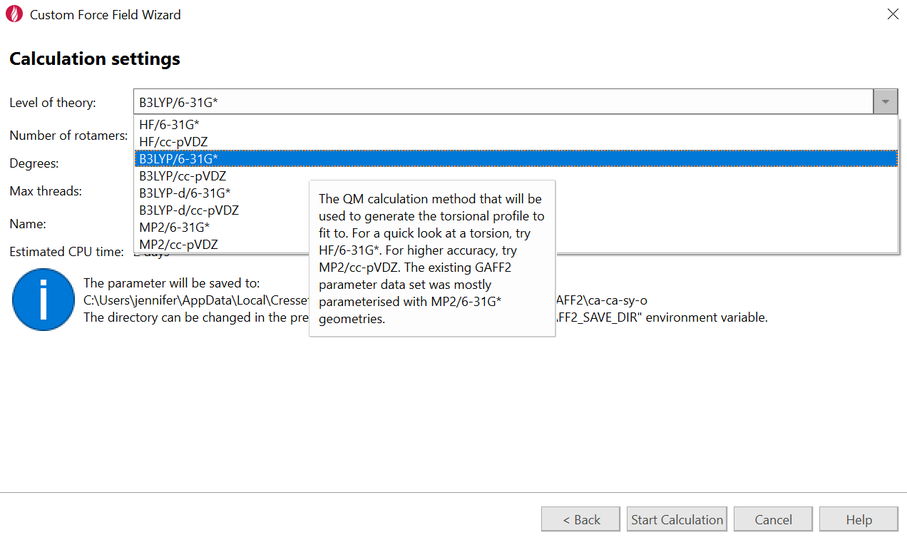 Figure 6. The Custom Force Field Wizard