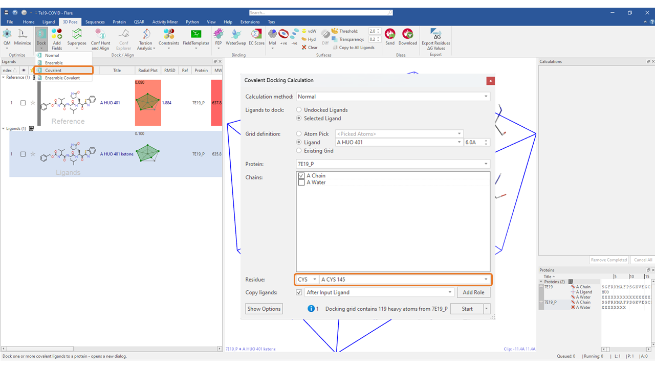 The covalent docking workflow in Flare