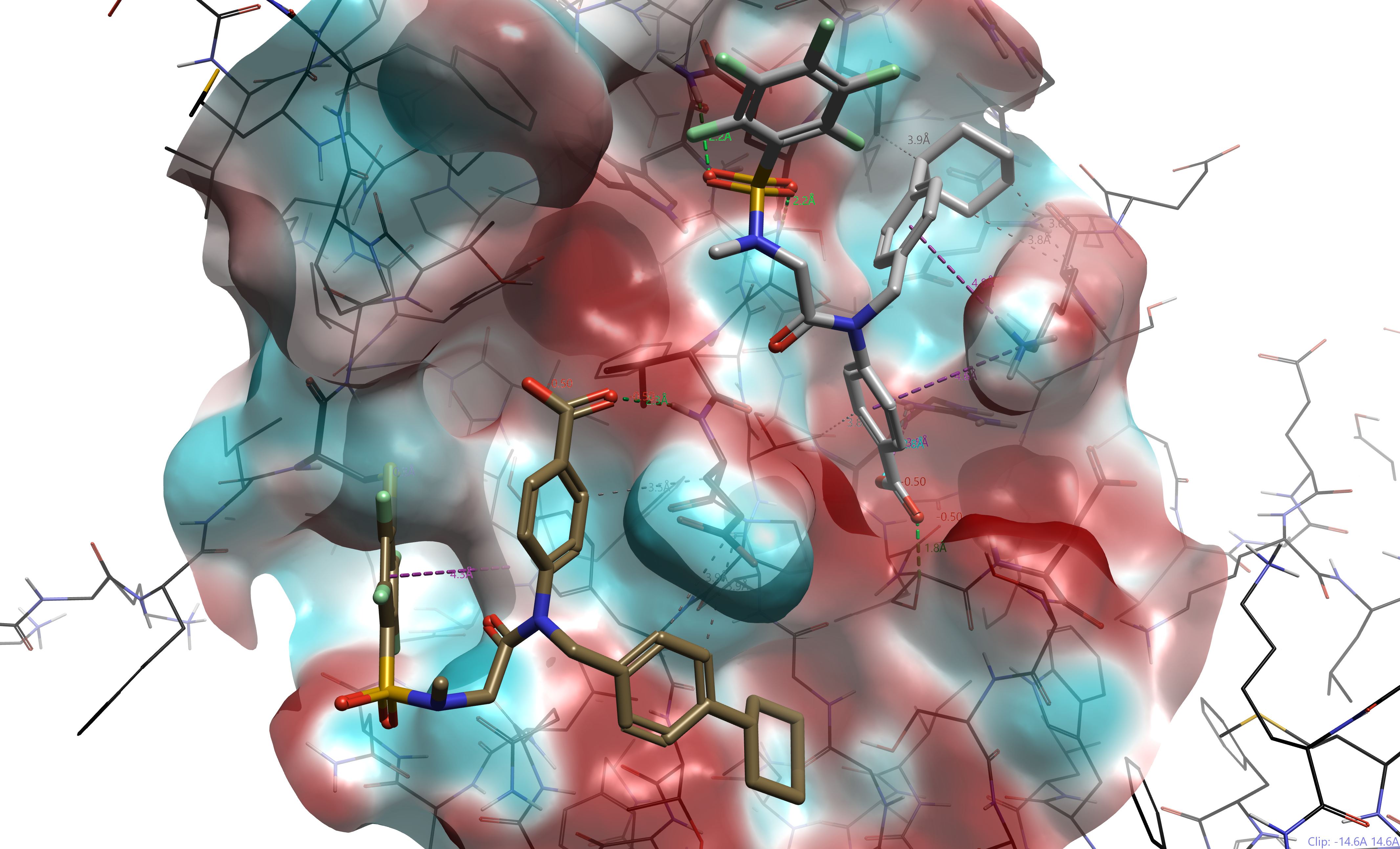 Docking SH-4-54 to STAT3 SH2 domain (pdb 1BG1)