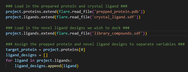 Loading protein and ligands into a Flare project